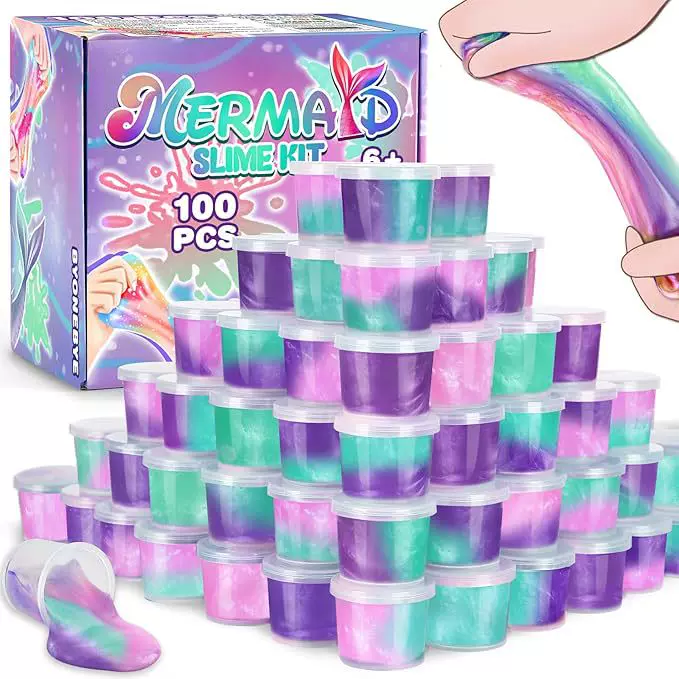 Slime Kit, Crystal Transparent & Glitter Slime, Soft Mud Putty, Multi-Pack 6–60 pcs
