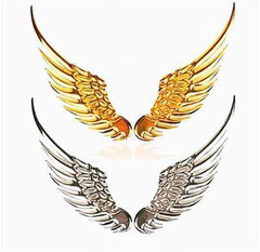 Car accessories metal sticker 3D golden and silver eagle wings Angel wings Eagle Angelic car sticker