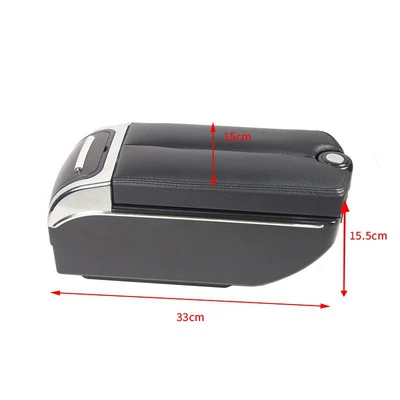 New Car Interior Central Storage Box, Universal Car Armrest Box, Multifunctional Car Armrest Box with USB Port (Armrest box) - black-ac-450-car-armrest-box-multi-function-storage-box