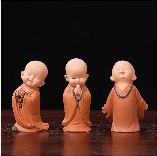 New Ping An Little Monk Car Central Control Accessories Ornaments Buddha Zen Monk Boy Car Supplies