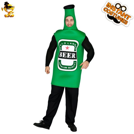Adult Men's Oktoberfest Party Funny Beer Bottle Siamese Halloween Costume Spoof Cosplay Costume