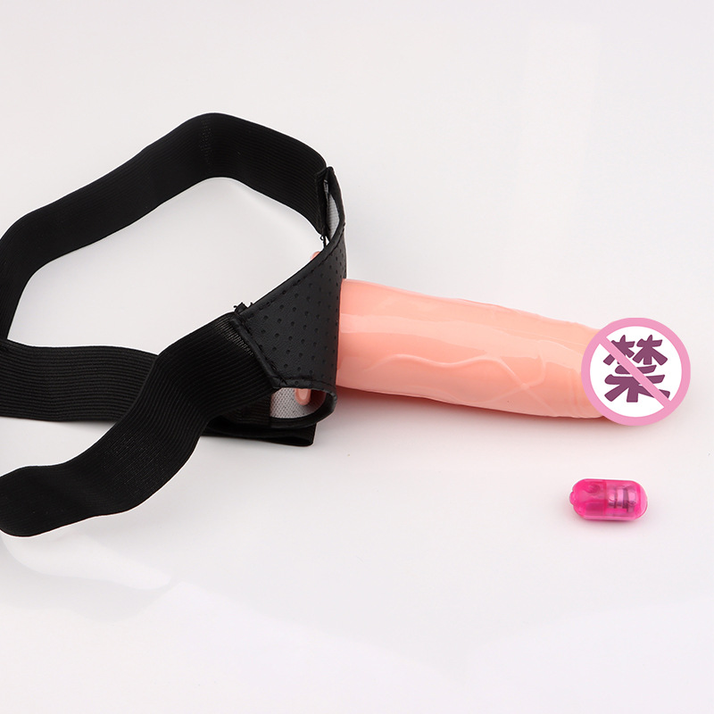 Wearable Vibrating Hollow Strap-on Panty with Simulated Silicone Sleeve, Small Size — detail image 3