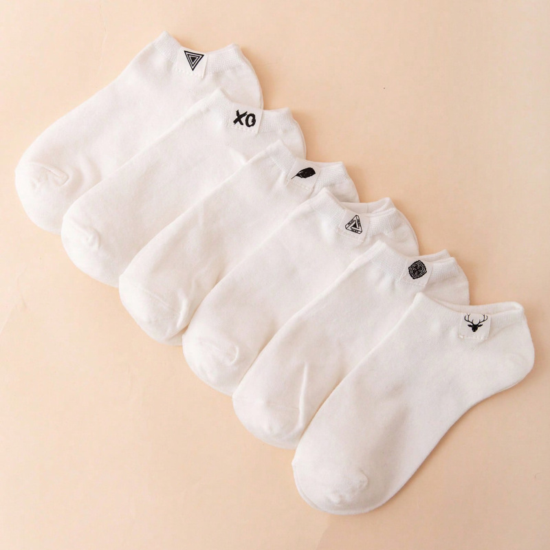 Women's Black and White Short Socks, Versatile with Fabric Tags, Spring and Summer Solid Color, Odor-Resistant, Sports Casual Ankle Socks, Cross-Border Wholesale from Zhuji Women's Black and White Short Socks, Versatile with Fabric Tags, Spring and Summer Solid Color, Odor-Resistant, Sports Casual Ankle Socks, Cross-Border Wholesale from Zhuji