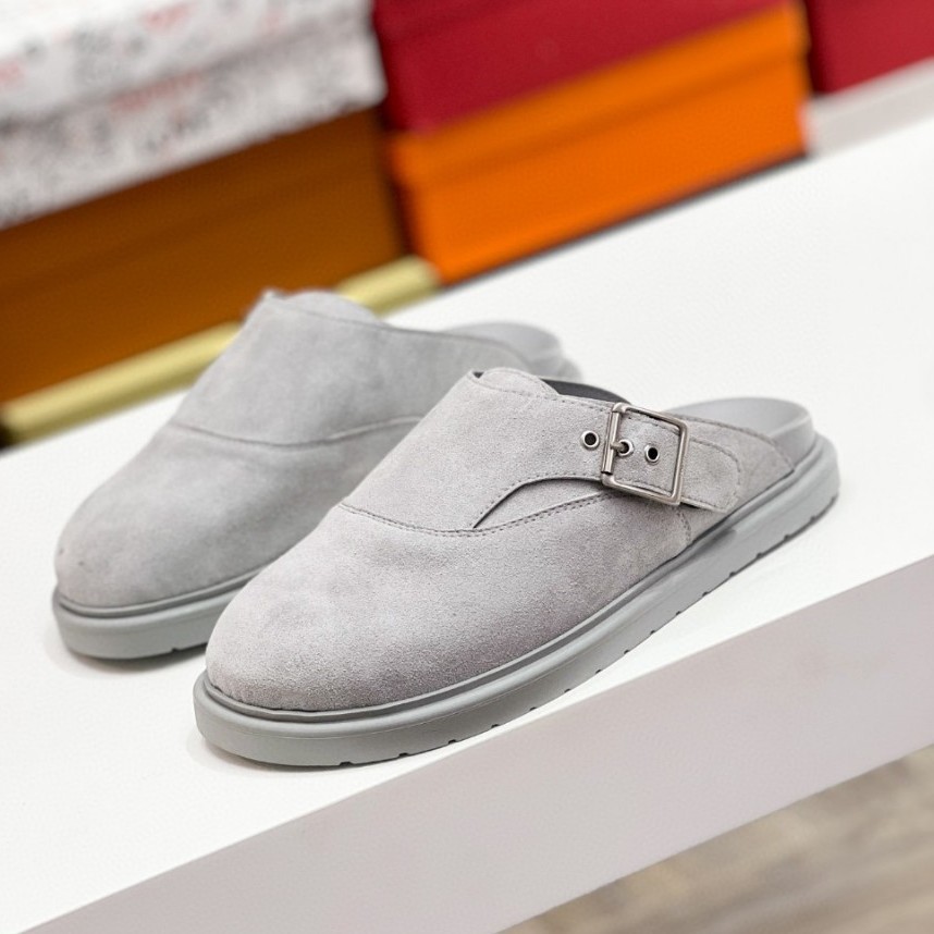 Original Guangzhou Shoe Factory Top-Quality Vintage Letter Embroidered Slippers, Closed-Toe Men's Mules,_voghion.com