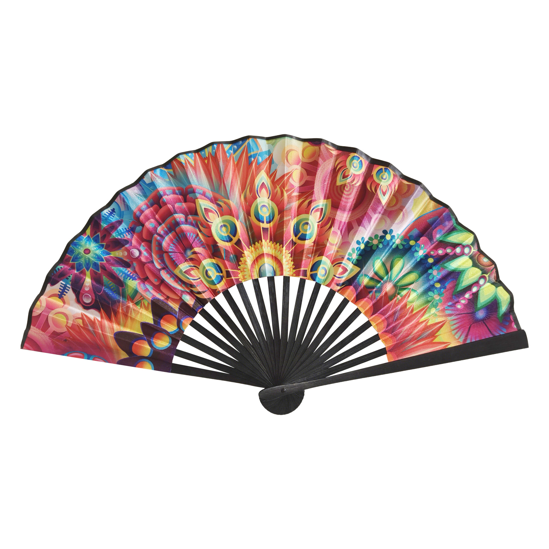 Abanico Plegable de Kung Fu de 33 cm de Plástico para Danza y Artes Marciales