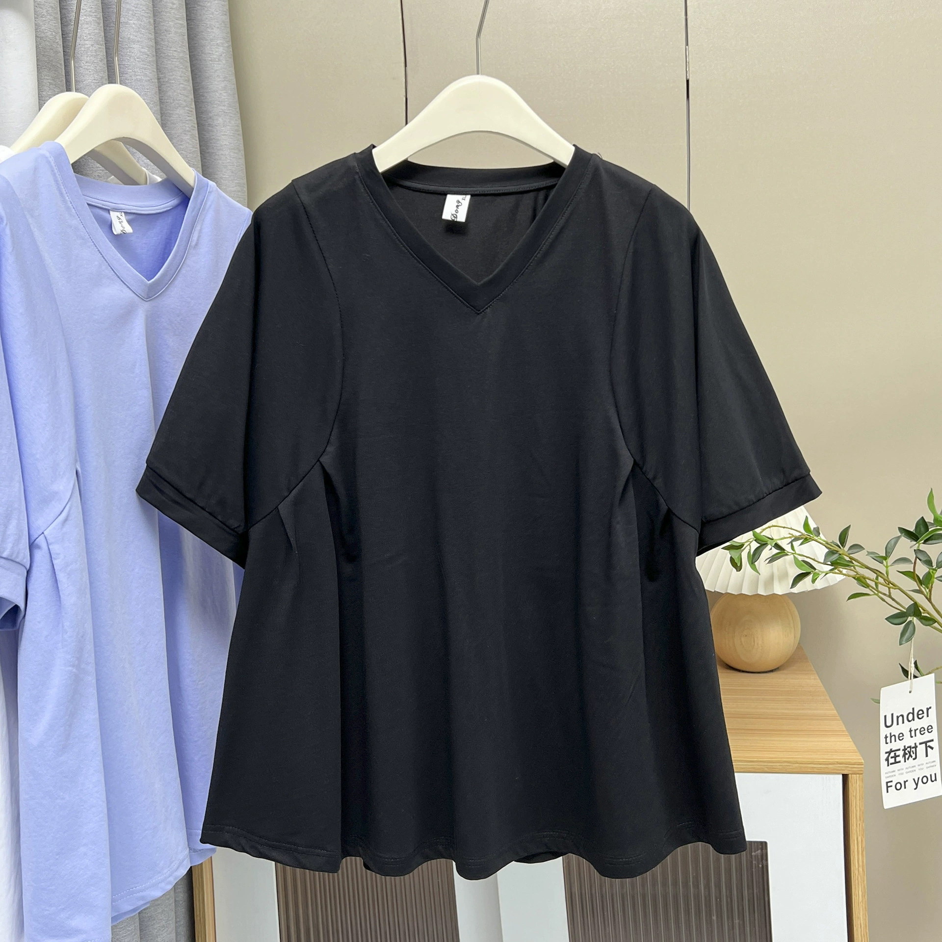 Футболка с коротким рукавом, корейский стиль, хлопок, больших размеров (XL–4XL), летняя
