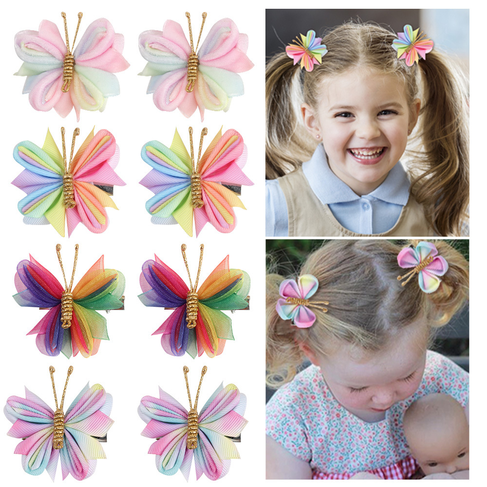 Fashion Butterfly Cloth Hair Clip 1 Pair display picture 3