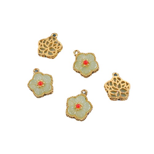 New Product Ancient Sand Gold Butterfly Knot Gourd Embroidered Jade Pendant DIY Bracelet Necklace Accessory Batch
