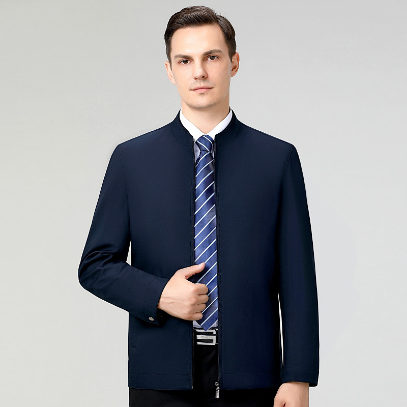 High-End Brand Men's Clothing 2025 Spring & Fall New Jackets for Middle-Aged and Elderly Casual Stand-Up Collar Jackets Executive Business Jackets