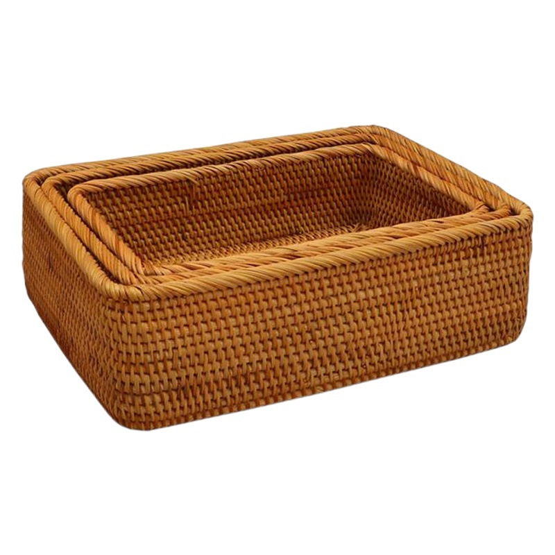メーカー直売の小さい方のかごの大きい方のかごの大きい方のかごの3つのセットはかごの間食のデスクトップの収納箱を収納して枠を編んで物のかごを置きます。