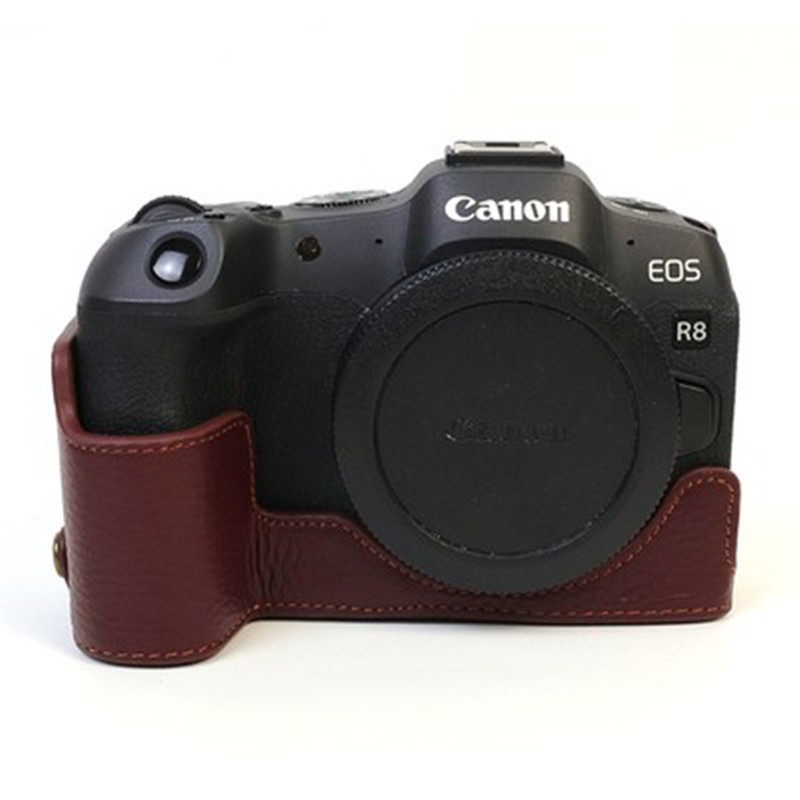 캐논 EOS R8 가죽 커버 베이스 R8 마이크로 단일 카메라 가방 휴대용 보호 커버 레이어 카우보이 반 세트를 위해 적당한