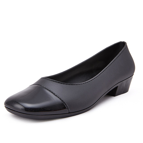 New Simple Anti-Slip Thickened Sandals for Moms, Women's Summer Outdoor Wear, Square-Toe Chunky Heel Height-Increasing Korean-Style Closed-Toe Shoes for Work