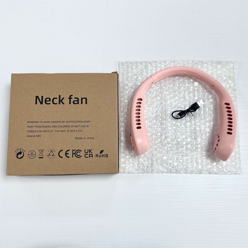 充電式長寿命ポータブル静音首掛け扇風機強風小型ツインターボブレードレス首掛け扇風機|undefined