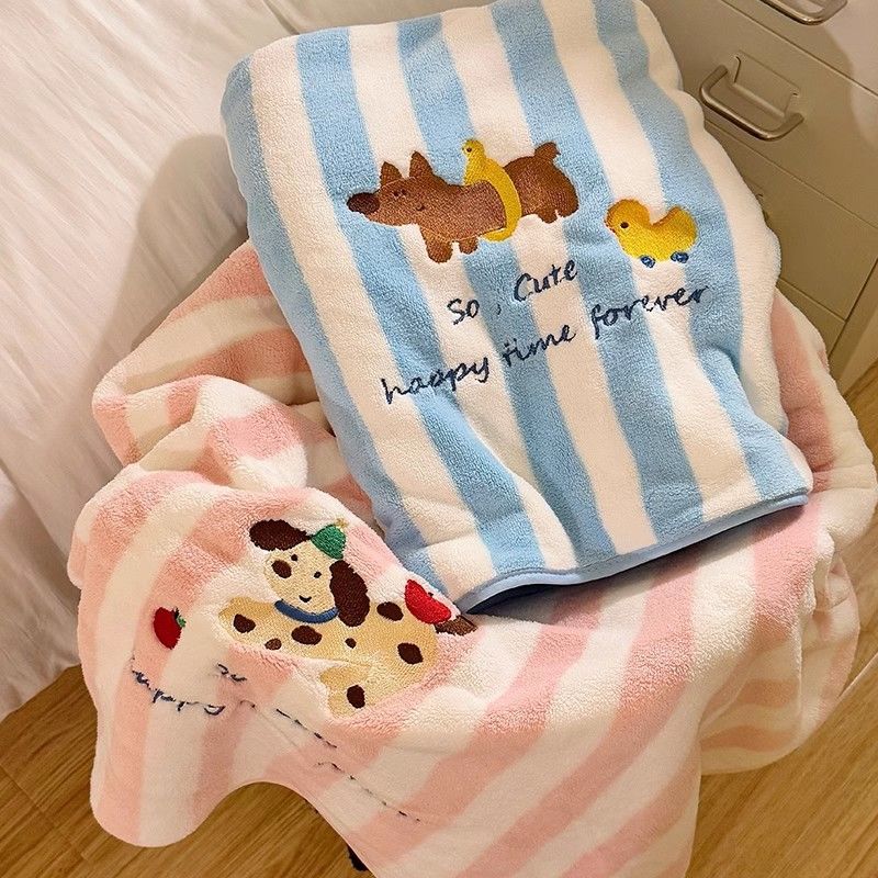Cute Cartoon Bath Towel for Adults, Coral Velvet Absorbent and Quick-Drying Bath Towel for Newborns and Babies