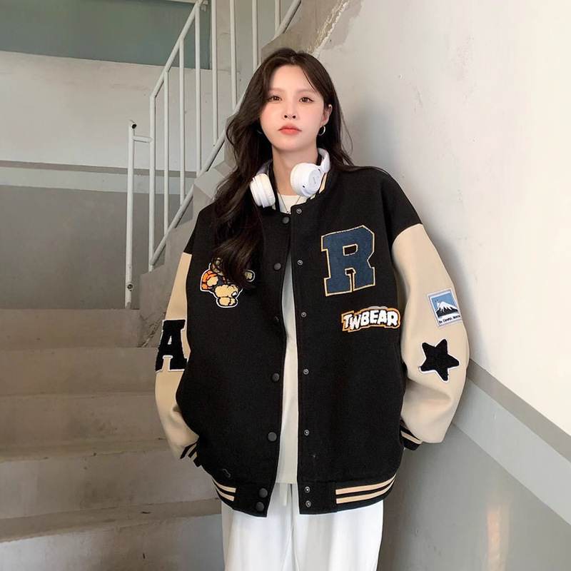 2025 New Trendy Brand Baseball Uniform Jacket Women's Autumn and Winter Korean Style Niche Design Loose Sweatshirt Jacket Top