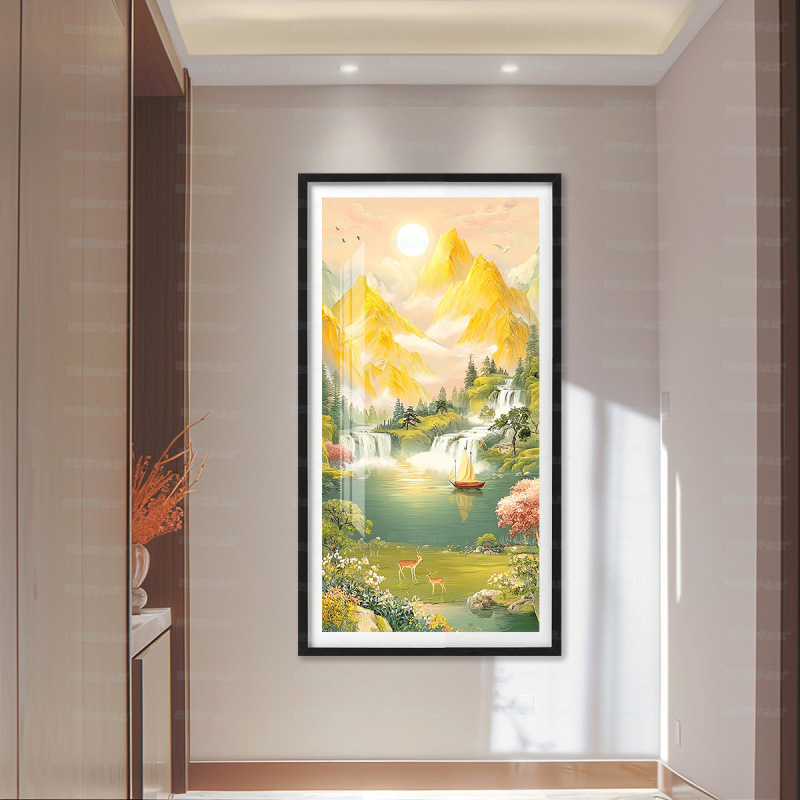 [Algodón importado] Mona Lisa Royal Crosspoint Sunshine Jinshan un paisaje clásico de bordado decorativo