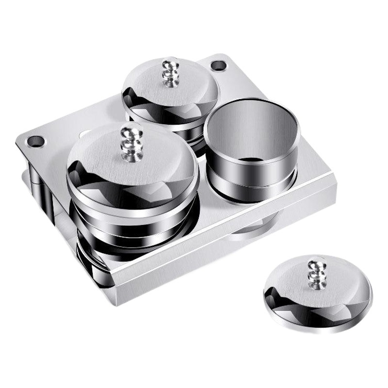 Taza de cristal de uñas conjunto de tres piezas de cristal taza de polvo líquido con tapa contenedor de embalaje de acero inoxidable puede taza de 3 piezas conjunto