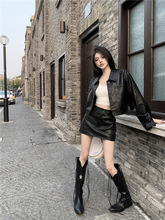 辣妹性感皮裙半身裙女秋2025新款大码胖mm高腰显瘦百搭包臀裤裙