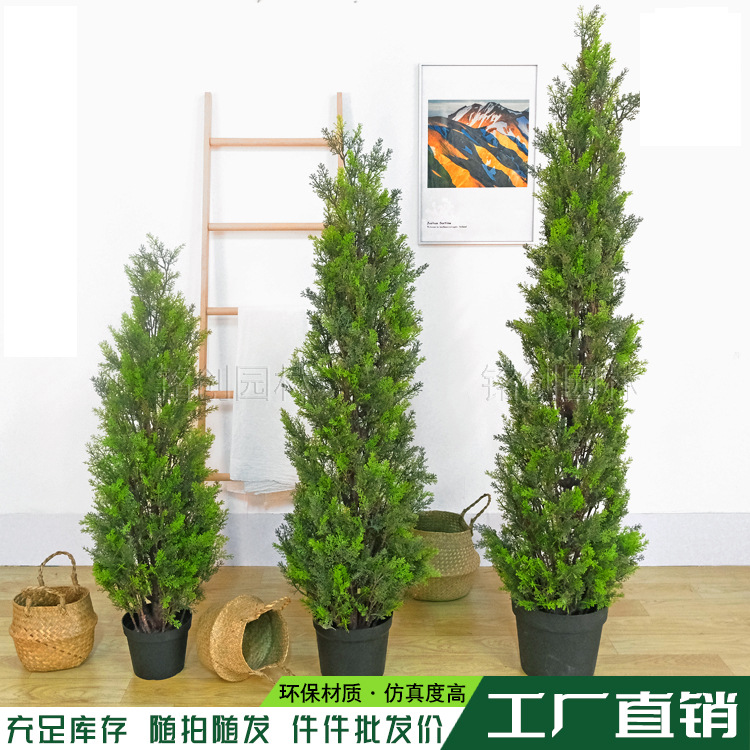 Simulación fresca árbol de Navidad Pino ciprés árbol artificial bonsai simulación cedro bonsai decoración simulación ciprés bonsai