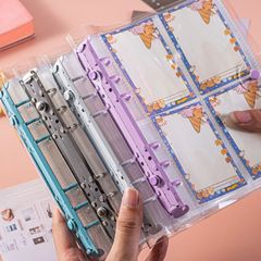 Colorful transparent shiny 6-hole wire-bound album 3-inch 5-inch album photo album accessory storage organizer