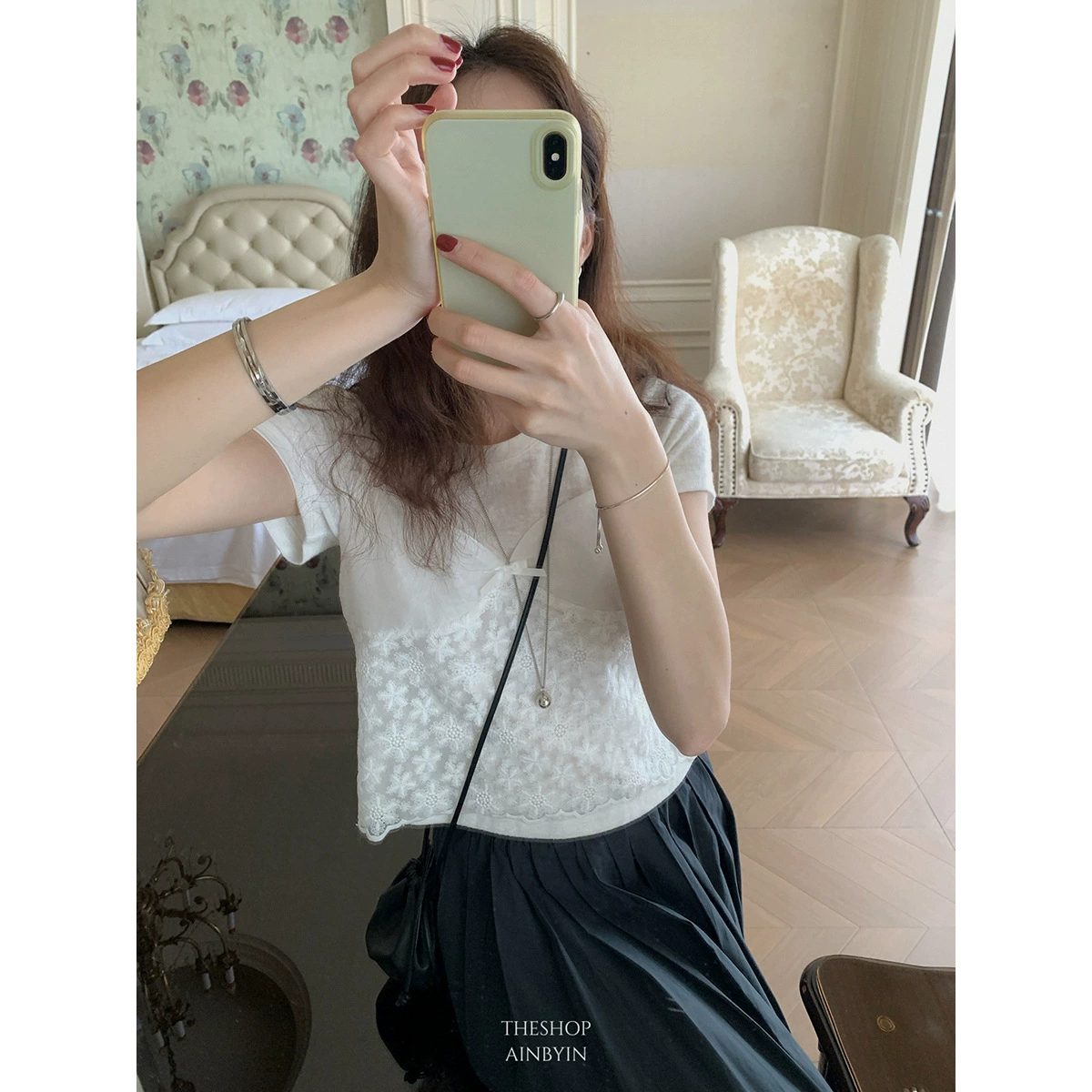 Yienou inbyin кружевной топ с цветочной вышивкой, женская летняя верхняя одежда, сексуальный прозрачный короткий топ в стиле bm