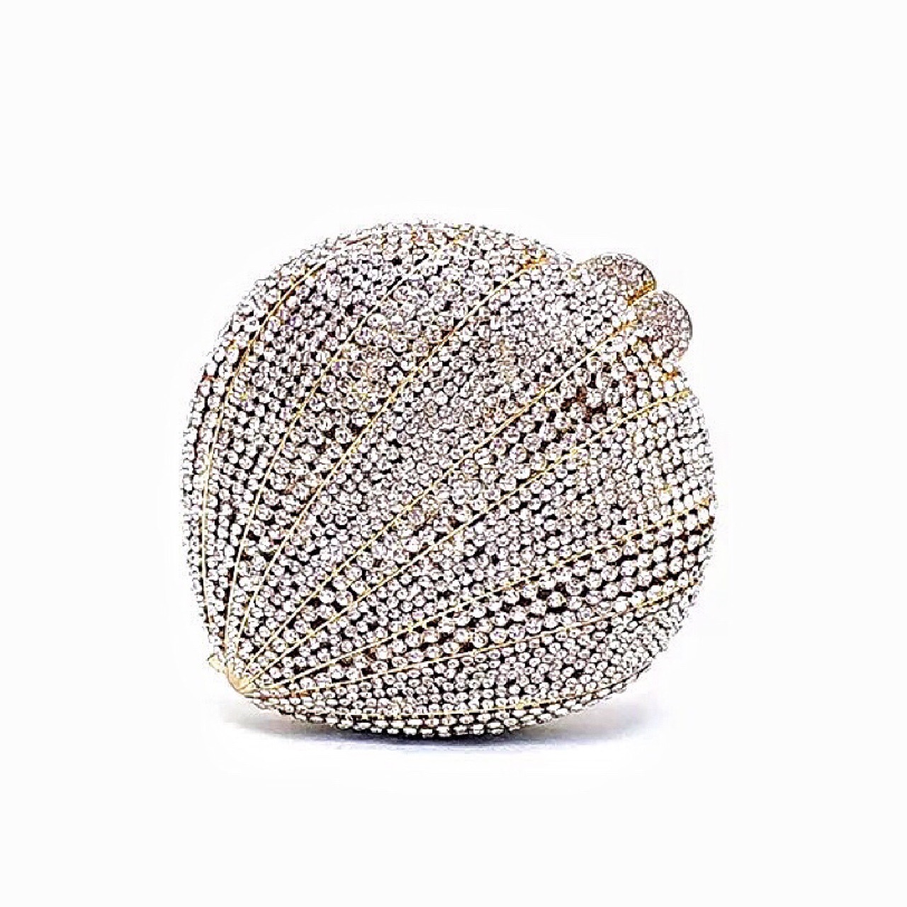 Túi clutch dạ hội đính đá pha lê kiểu Âu Mỹ — Màu Sâm panh chi tiết 7