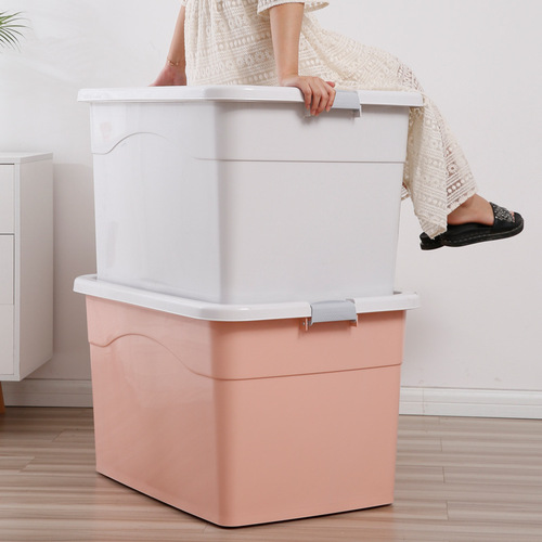 Moving storage box plastic household clothes quilt storage box toy sundry storage box extra large storage box