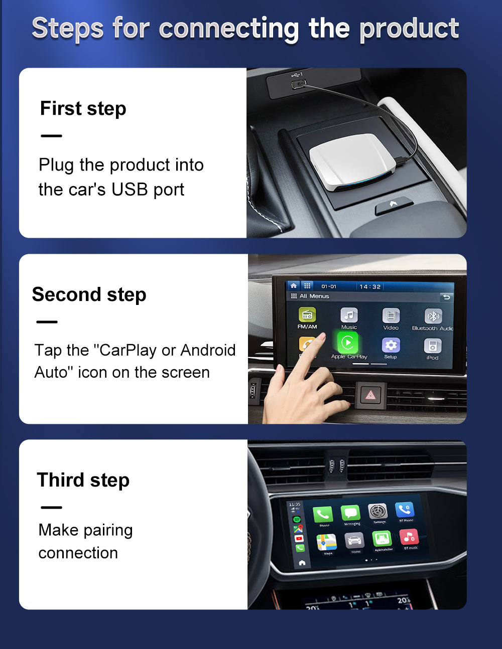 Cross-Border Carlinkit Qualcomm Sdm660 Wireless Carplay Box Adapter HDMI Car-Machine Interconnection Vehicle-Mounted Device