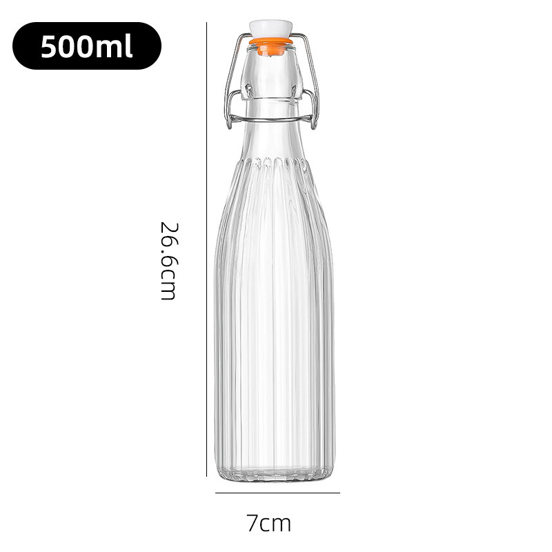 Botella de enzima de vidrio transparente de jugo de frutas botella de bebida de vino de frutas botella de vino de frutas de Amazon botella de vidrio caliente