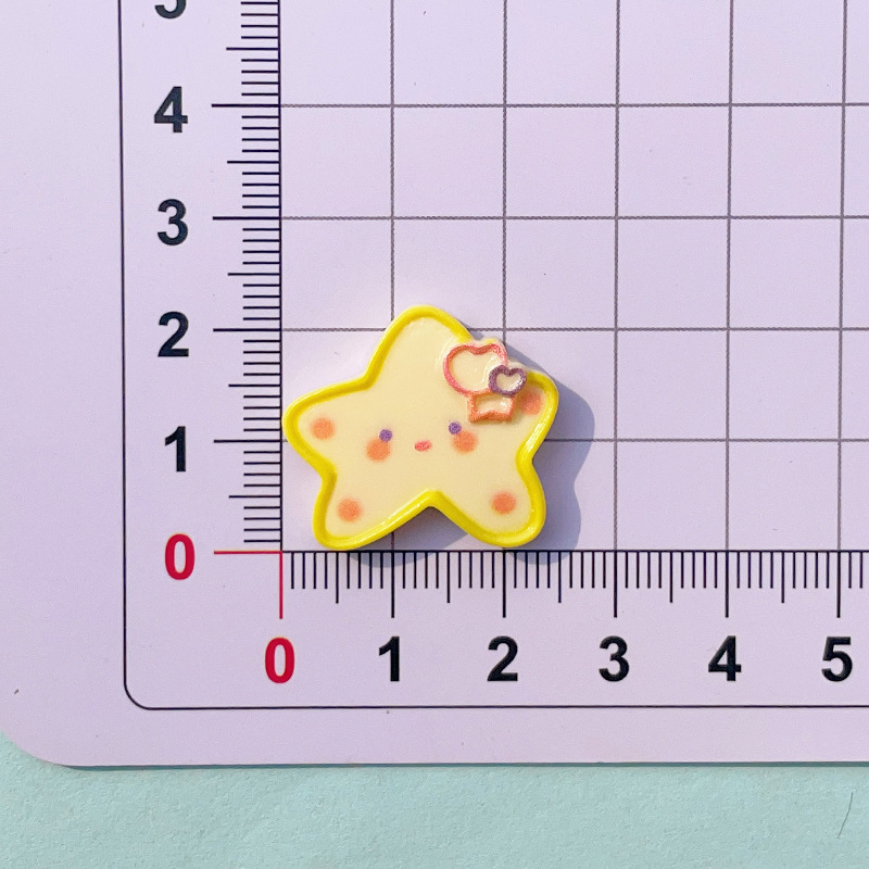 Dibujos animados DIY estrella brillante horquilla resina accesorios crema pegamento accesorios para el cabello teléfono móvil Shell colgante material animal estrella