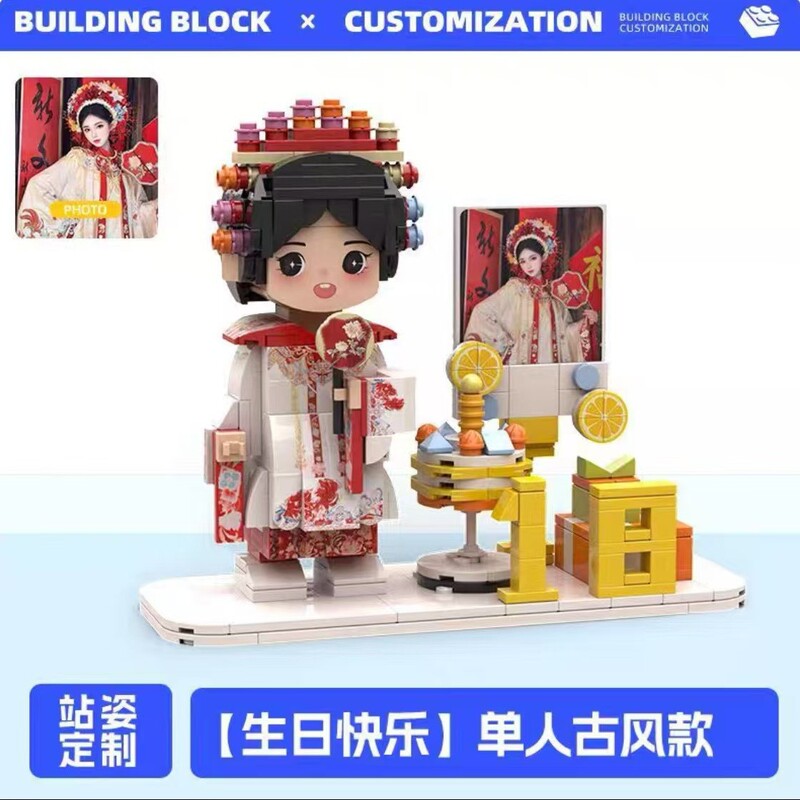 DIY积木人像照片玩偶情侣周年毕业生日纪念礼物品乐高手办定制|undefined