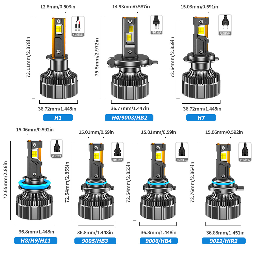 190W automóvil LED delantero H1H4H7 luz alta y baja una luz blanca súper brillante 6000k instalación no destructiva original