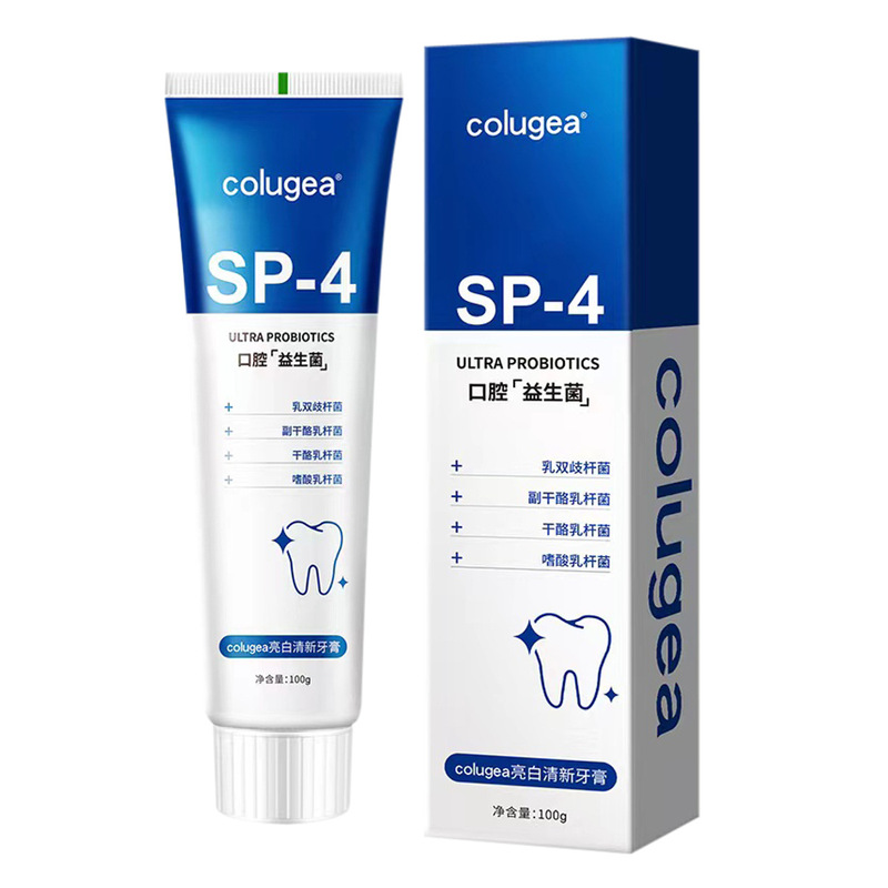 sp-4益生菌牙膏100g竹炭益生菌氨基酸清新口气护龈亮白薄荷牙膏|undefined