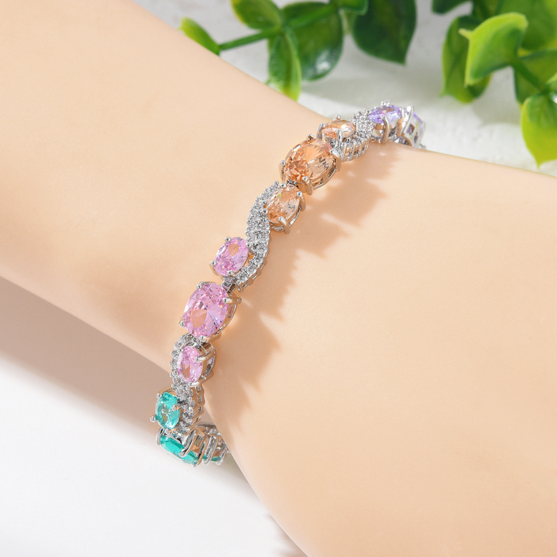 Korean-Style Simple Aaa Round Zircon Elegant Exquisite Bracelet Versatile Jewelry for Women, Direct Sale from Manufacturer