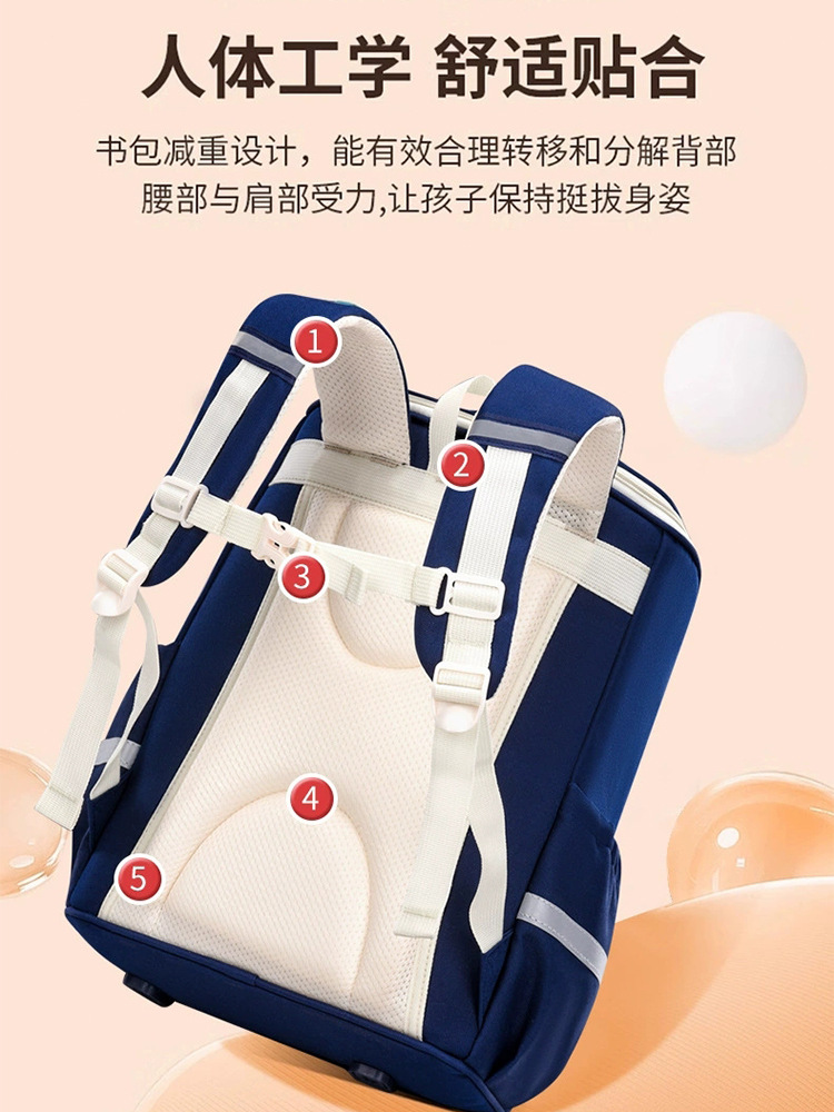 Nuevo tipo de bolsas escolares para estudiantes de primaria nube para niños de grado 1 - 3 - 6 para niños y niñas para reducir la carga de la institución de capacitación impresa logotipo