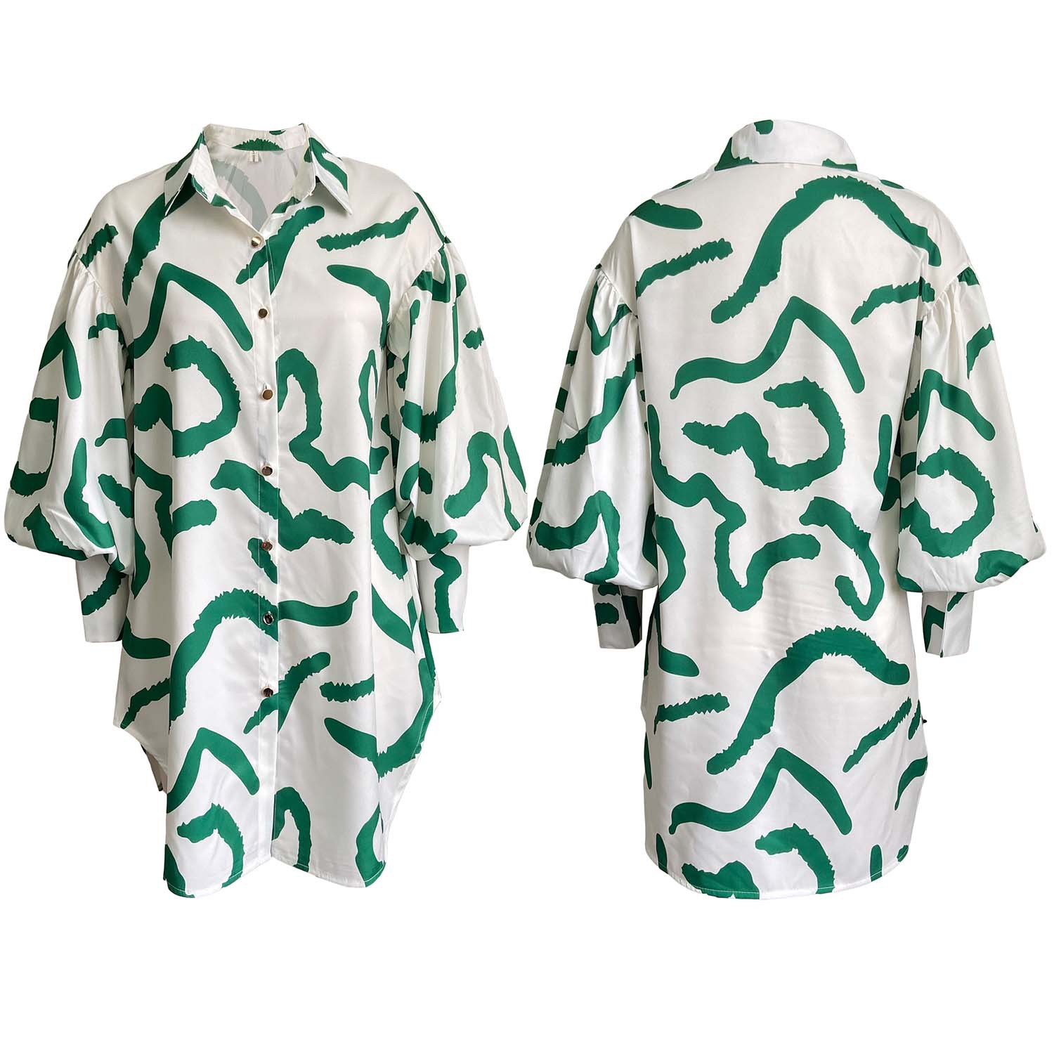 Women Clothing Loose Printed Shirt Dress 15 Women Clothing Loose Printed Shirt Dress
