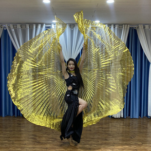 Dance Yun Factory Transparent Gold Dance Props Show Oriental Dance Indian Large Edition Belly Dance Gold Wings Dance Costumes