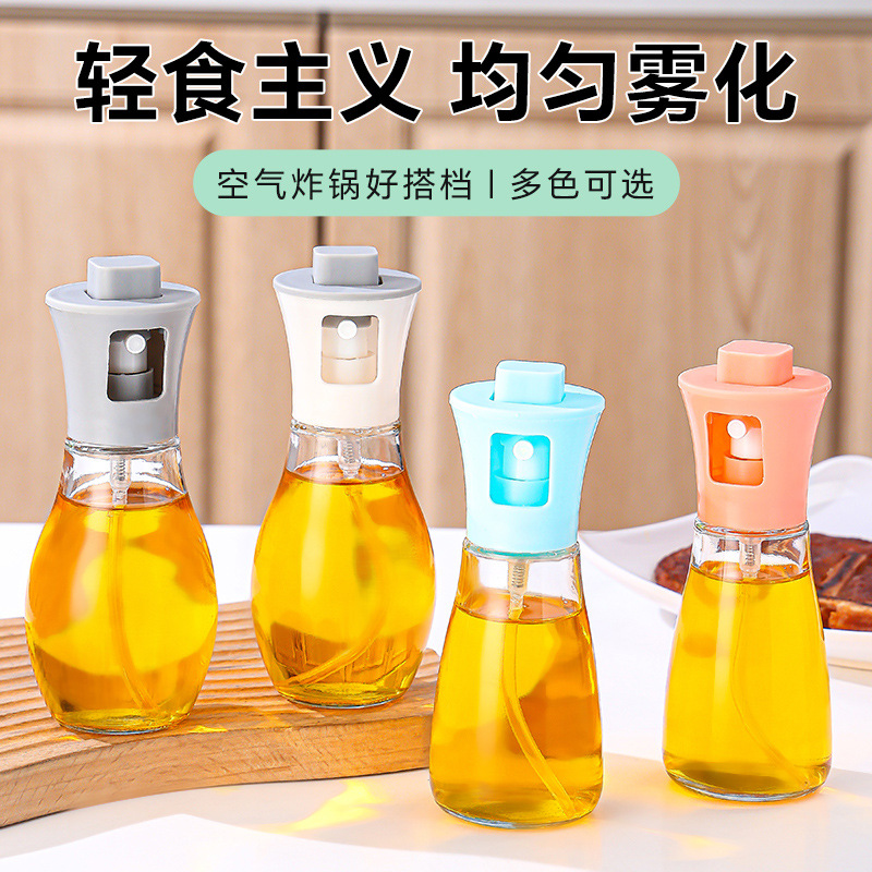 Botella pulverizadora de aceite de vidrio para cocina, tipo spray, para aceite de oliva/barbacoa, uso doméstico/portátil