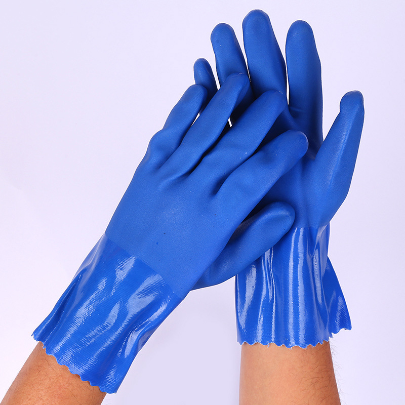源头厂家耐油浸胶手套批发工业生产车间防护手套PVC均码劳保手套