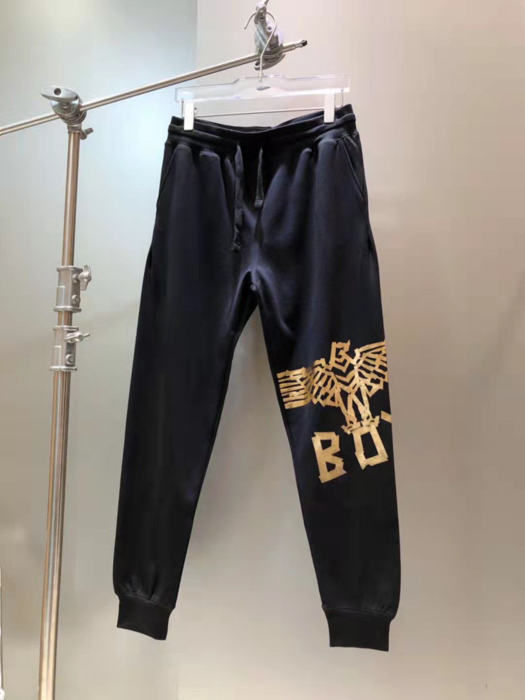 098262--秋季新款金色老鹰印花 男女休闲运动长裤 潮牌卫裤代发