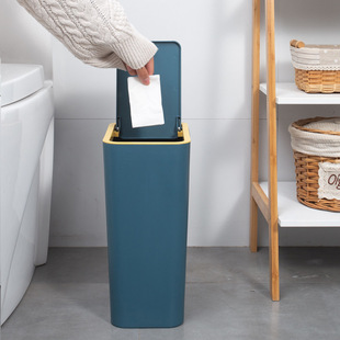 Toilet trash can narrow Nordic hand-pressed living room bedroom kitchen simple household toilet small trash can with lid