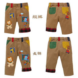 in stock mk spring and summer new boys and girls cartoon bear window elephant embroidery trousers casual pants summer shorts