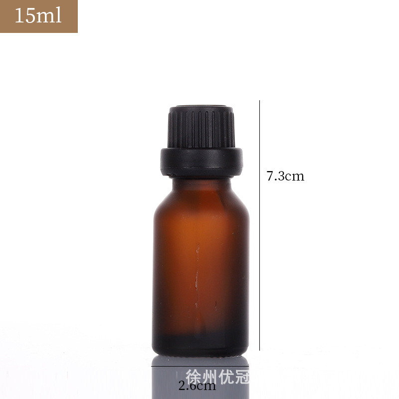 Botella de esencia cosmética portátil a prueba de luz marrón Botella de aceite esencial de vidrio esmerilado sellado cuentagotas