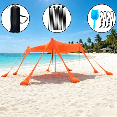 Avtomobil yan çətirləri: Travel, Exclusive for Amazon Cross-Border - 8-foot-orange-table-with-4-iron-legs-300300200cm-lycra-canopy-tent