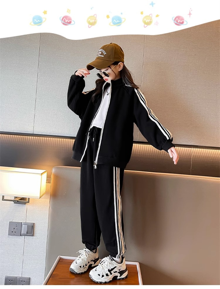 Mädchen Set 2023 Neue Netzwerk Rot Modische Chinesische Große Junge Frühling und Herbst Mode Casual Sport Zwei Stück_voghion.com