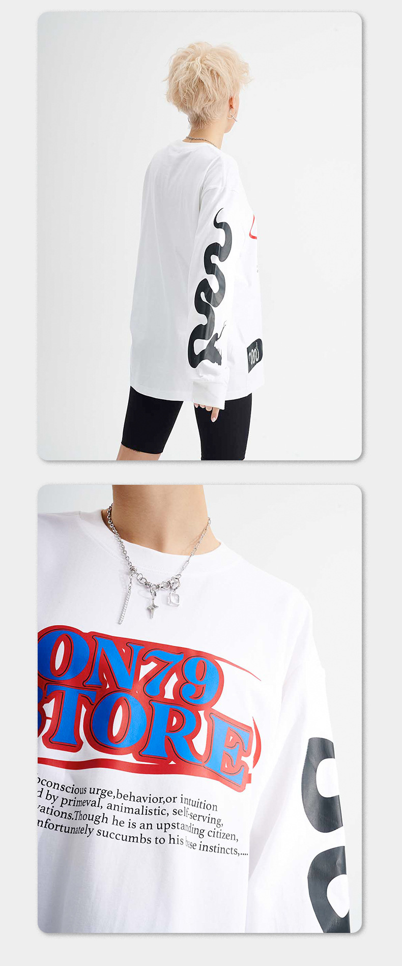 Women's Clothing VIVGAE national fashion brand design couple long sleeved autumn loose all match street round neck T shirt for men and women_voghion.com