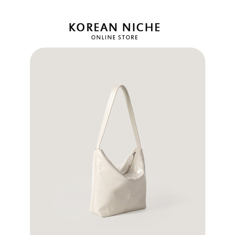 Bolso de hombro tipo bandolera de cuero suave, estilo minimalista y perezoso, versión coreana 2024 para mujer_voghion.com