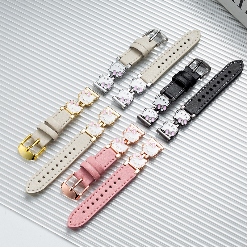 The New Model Is Suitable for Huawei 8/9/10 Series Watches, Dual-Head Kt Cat Leather Strap for Huawei Fit3/4/4Pro