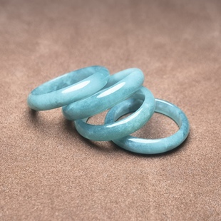 Natural jadeite blue water A cargo ring diy running ring handmade accessories small red book trembles explosions manufacturers supply wholesale
