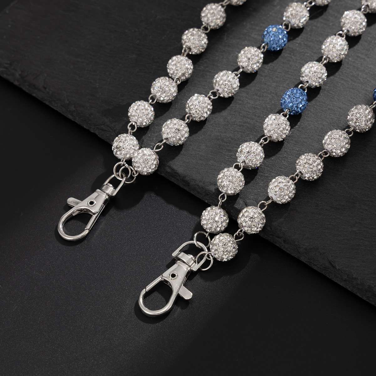 Men's Patchwork Chain Belt With Colorful Rhinestone Pendants_voghion.com